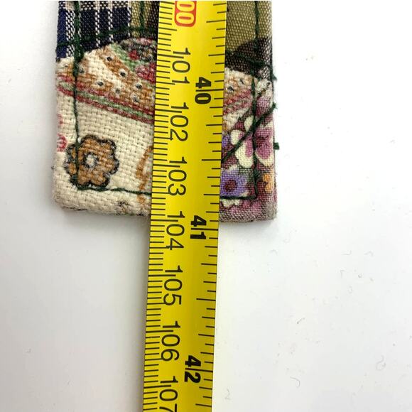 Patchwork Fabric Belt Rustic Bee Embroidery Whimsical main image 7